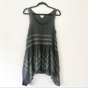 Free People Lace & Voile Gray Slip